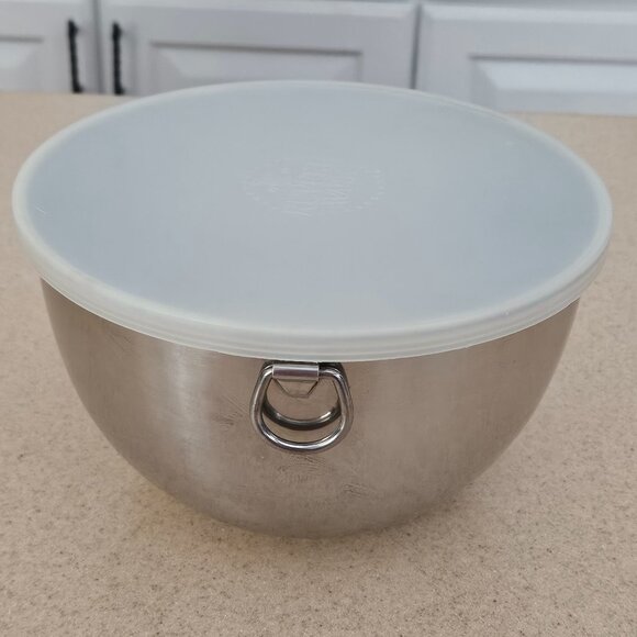 RARE VINTAGE REVERE WARE STAINLESS STEEL O RING MIXING STORAGE BOWL & LID - Picture 1 of 12